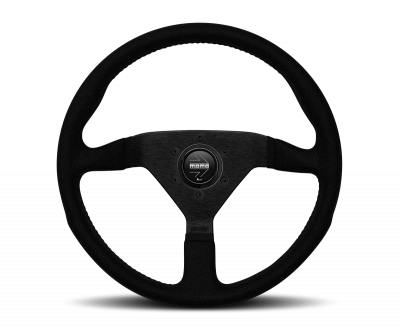 MOMO 3-Spoke Monte Carlo Series Alcantara Leather Steering Wheel with Black Stitch