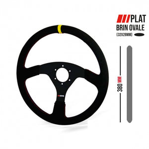 RRS OFF ROAD steering wheel – Flat 380mm - Black suede