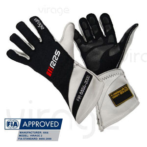 Racing Gloves RRS Virage2 - Black Logo White - FIA 8856-2018